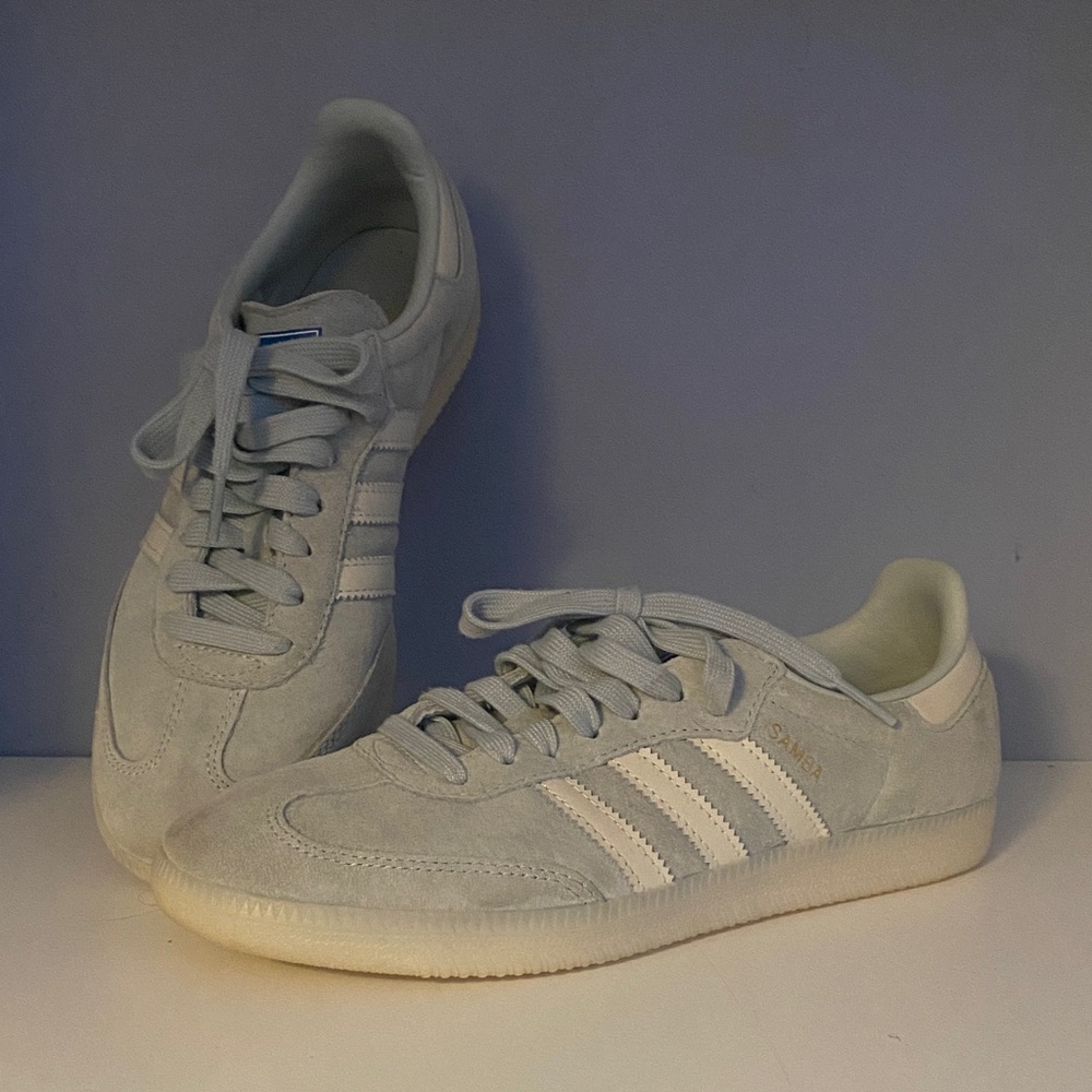 Adidas Men's Light Gray Suede Sneakers